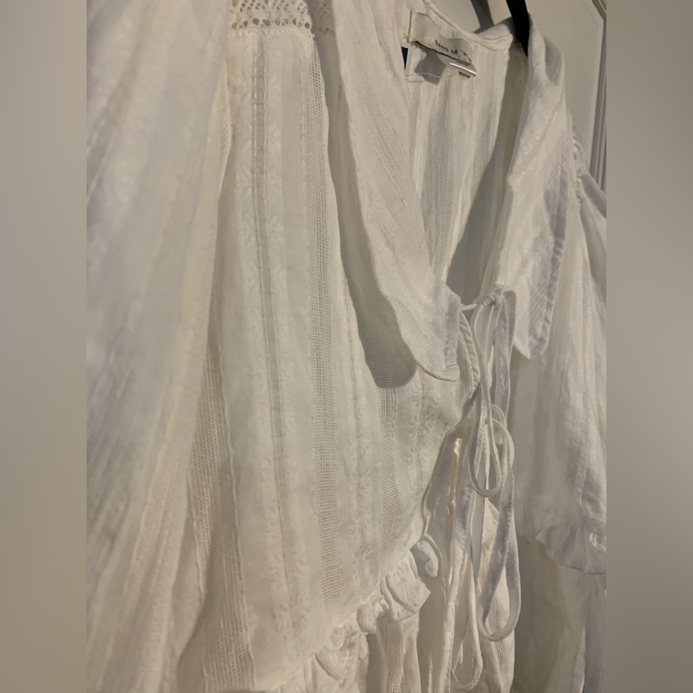 White Ruffled Women's Top - Picture 4 of 4
